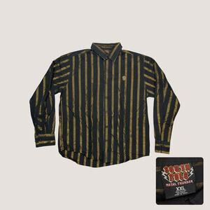 South Pole | Vintage Y2K Metal Thunder Metallic Striped Button Up Shirt XXL